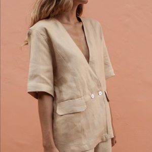 Posse Amoux Vest Linen Short Sleeve Blazer